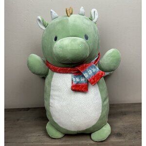 Squishmallow Hug Mees Jak‎ Green Dragon 14" Soft Plush Pillow Winter Rare Scarf